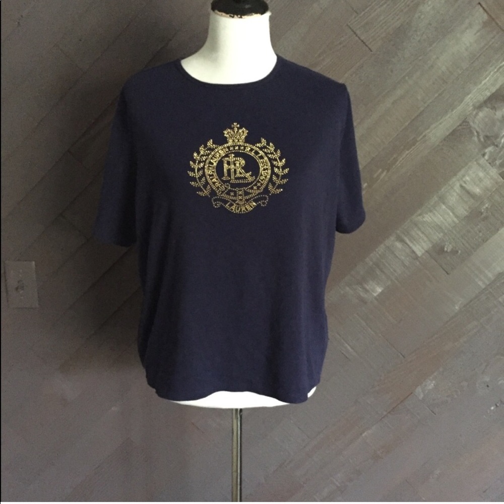 Ralph Lauren navy logo t shirt